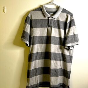Old Navy polo shirt size xl short sleeve light dark gray fisherman preppy